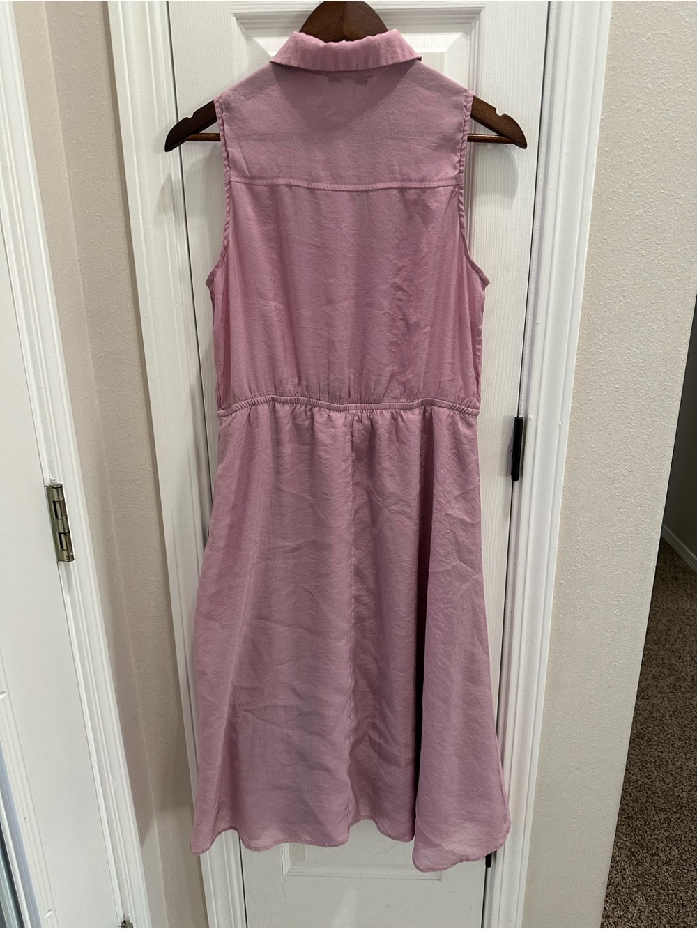 Sleeveless Lavender Midi Shirt Dress - Picture 3 of 8
